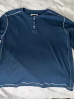 Blue Men’s Zimego Henley with zip sleeve size XL